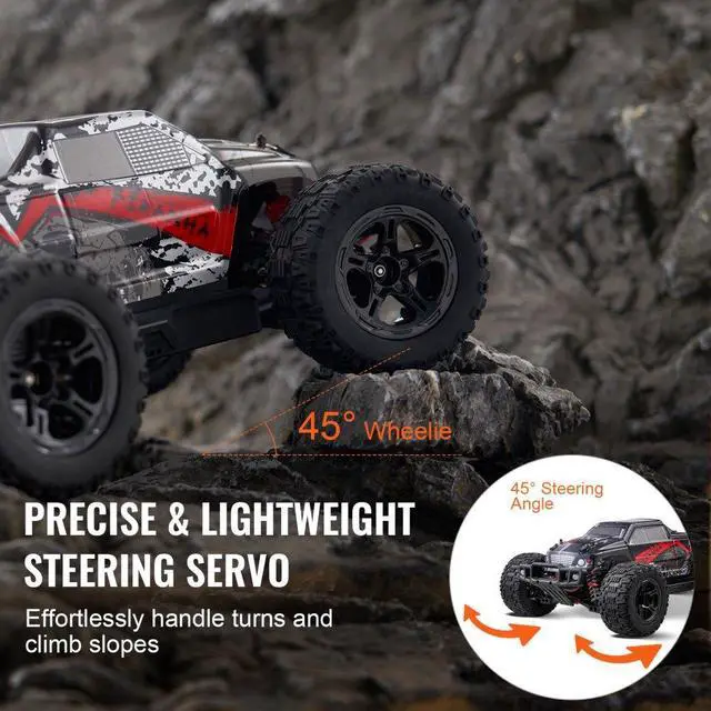 Alt view image 3 of 7 - Remote Control Car 1:10 Scale Kids RC Car All Terrain 4WD Off-Road Truck