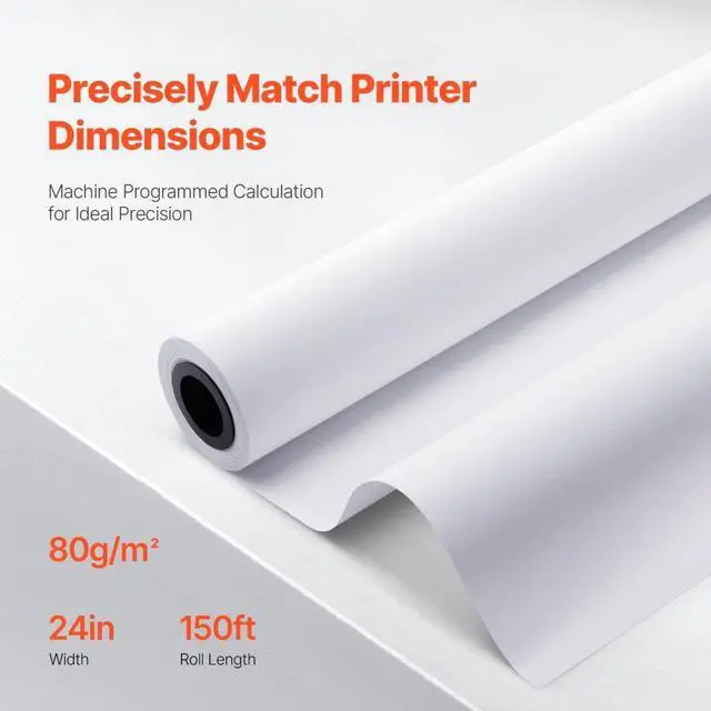Alt view image 3 of 7 - VEVOR Wide Format Paper, 24 in x 150 ft Plotter Paper, 4 Rolls CAD Bond Rolls with 2 in Core, 20 LB Bond Paper Rolls, Idea for CAD Drawings, Engineering Plans, GIS Maps & Architectural Designs