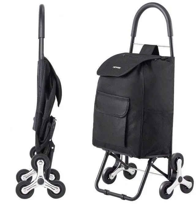 Main image of Stair Climbing Cart Foldable Shopping Cart 36L with Storage Bag 6 Wheels