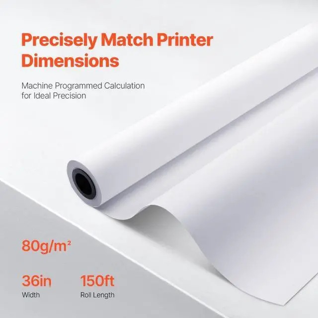 Alt view image 3 of 7 - VEVOR Wide Format Paper, 36 in x 150 ft Plotter Paper, 4 Rolls CAD Bond Rolls with 2 in Core, 20 LB Bond Paper Rolls, Idea for CAD Drawings, Engineering Plans, GIS Maps & Architectural Designs
