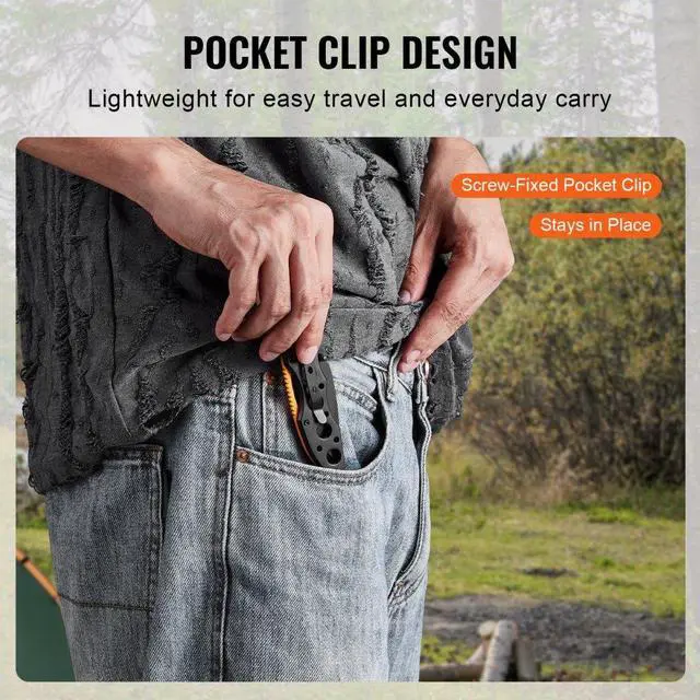 Alt view image 5 of 7 - VEVOR Folding Pocket Knife 3 in/7.6 cm 7Cr17Mov Blade Aluminum Handle Sharp