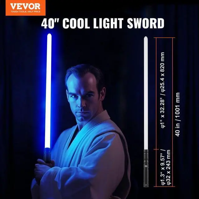 Alt view image 2 of 7 - VEVOR Lightsaber 12 RGB Colors 16 Sounds Rechargeable  40" Dueling Light Saber