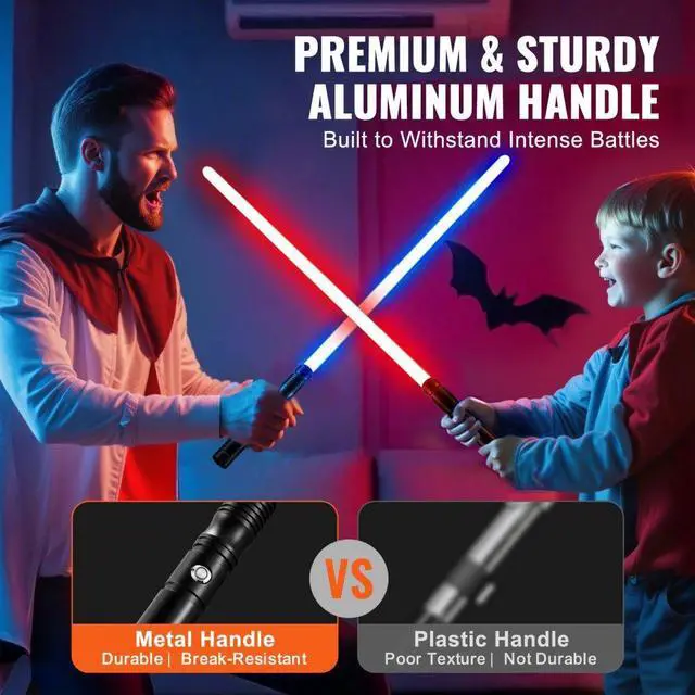 Alt view image 5 of 7 - VEVOR Lightsaber 12 RGB Colors 16 Sounds Rechargeable  40" Dueling Light Saber