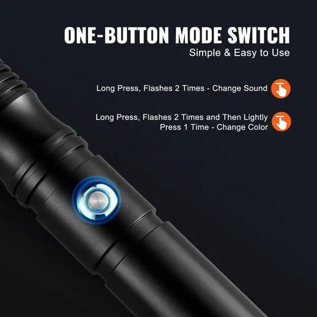 Alt view image 6 of 7 - VEVOR Lightsaber 12 RGB Colors 16 Sounds Rechargeable  40" Dueling Light Saber