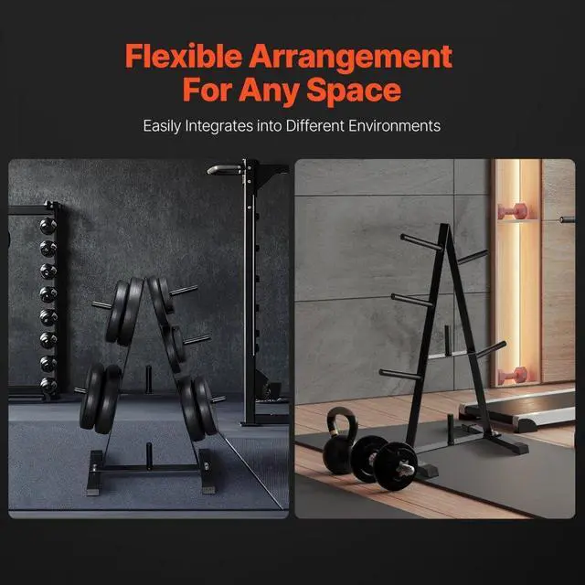 Alt view image 6 of 7 - Weight Plate Rack Weight Plate Tree Home Gym Barbell Storage Stand 1 inch