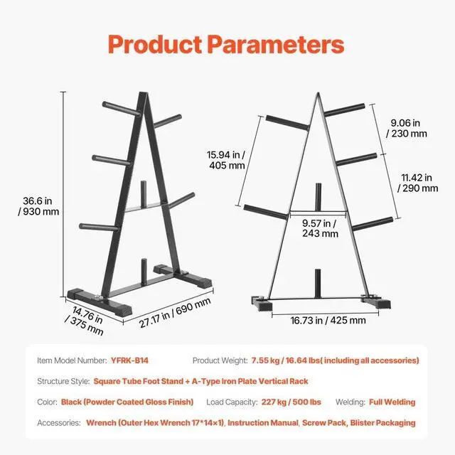 Alt view image 7 of 7 - Weight Plate Rack Weight Plate Tree Home Gym Barbell Storage Stand 1 inch