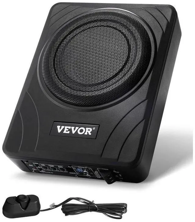 Main image of VEVOR 8" 300W Underseat Car Subwoofer, Slim Powered Car Subwoofers Under the Seat, Low Profile Audio Sub Built-in Amplifier, High/Low Level Input & Volume Controller for SUVs, Car, Truck, RV