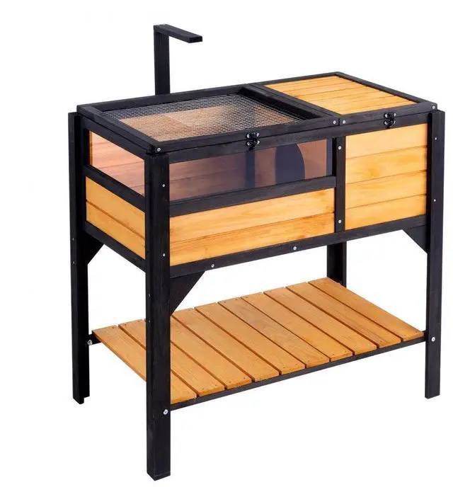 Main image of VEVOR Wooden Tortoise House Tortoise Habitat Indoor & Outdoor for Lizards Snakes