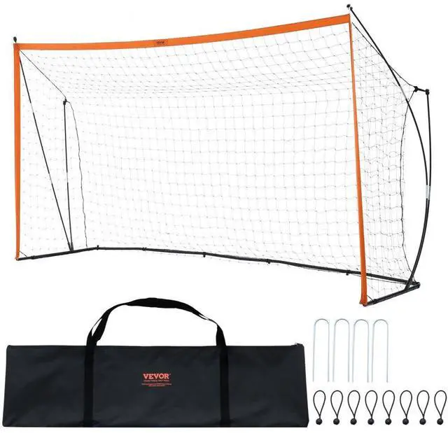 Main image of VEVOR Portable Soccer Goal, 12x6 ft Adults Kids Backyard Soccer Net, Large Practice Soccer Net, Steel Fiberglass Structure Training Goal Set, All-Weather Outdoor Soccer Goals with Carry Bag, Orange