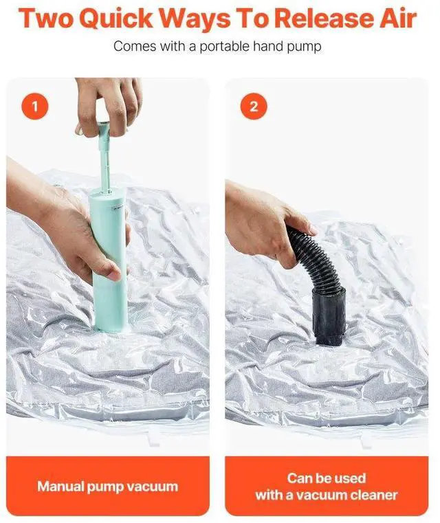 Alt view image 6 of 7 - VEVOR 10 Pack Vacuum Storage Bags with Electric Pump, Space Saver Bags  Compression for Comforters and Blankets, Sealer Clothes Storage Travel Essentials
