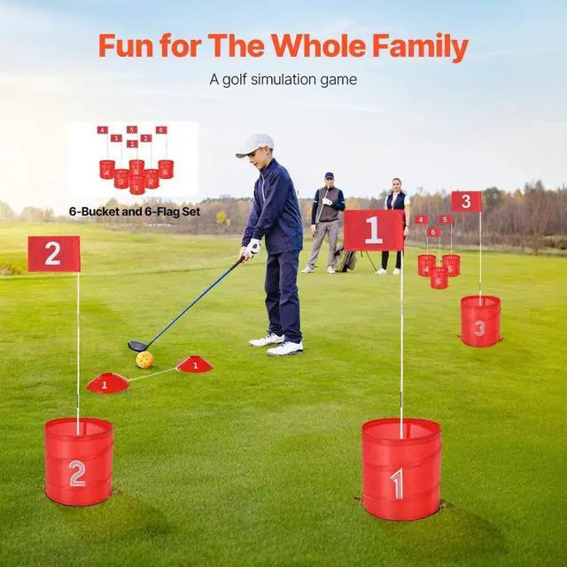 Alt view image 2 of 14 - VEVOR Backyard Golf Game 6 Hole Portable Outdoor Bucket Golf Game for Kids and Adults