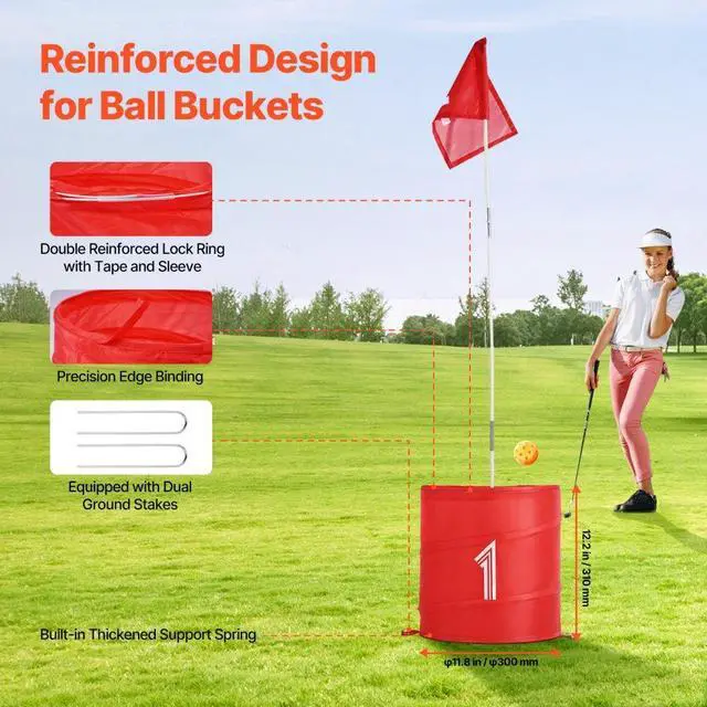 Alt view image 4 of 14 - VEVOR Backyard Golf Game 6 Hole Portable Outdoor Bucket Golf Game for Kids and Adults