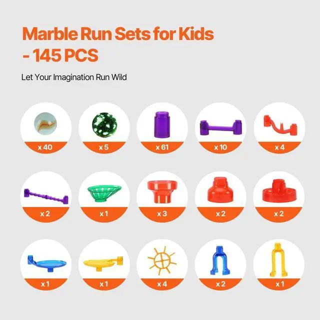 Alt view image 5 of 7 - VEVOR Marble Run Set 145 PCS Building STEM Toy Educational Learning Gift for Kids