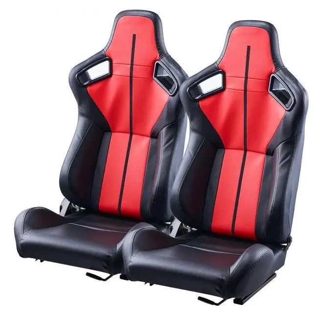 Main image of VEVOR 2 Set Racing Seat Adjustable Racing Chair with PVC Leather & Q235B Slider