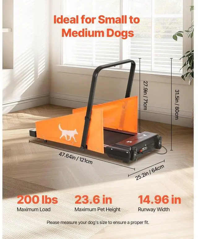 Alt view image 3 of 7 - VEVOR Dog Treadmill for Medium Dogs up to 200 lbs Electric Pet Treadmill