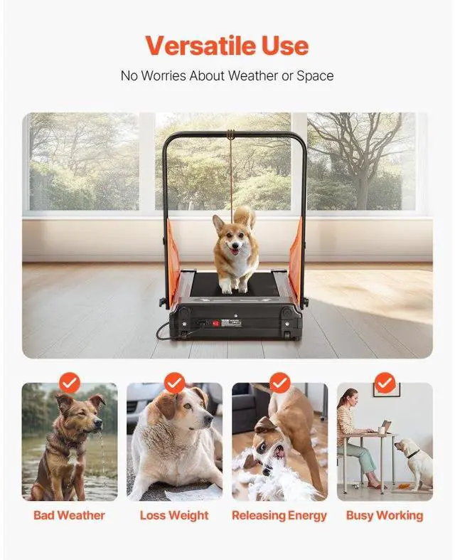 Alt view image 6 of 7 - VEVOR Dog Treadmill for Medium Dogs up to 200 lbs Electric Pet Treadmill