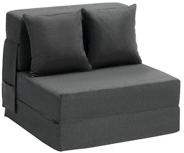 Main image of VEVOR Folding Sofa Bed 3-in-1 Foldable Couch Bed with 2 Pillows Dark Grey Single