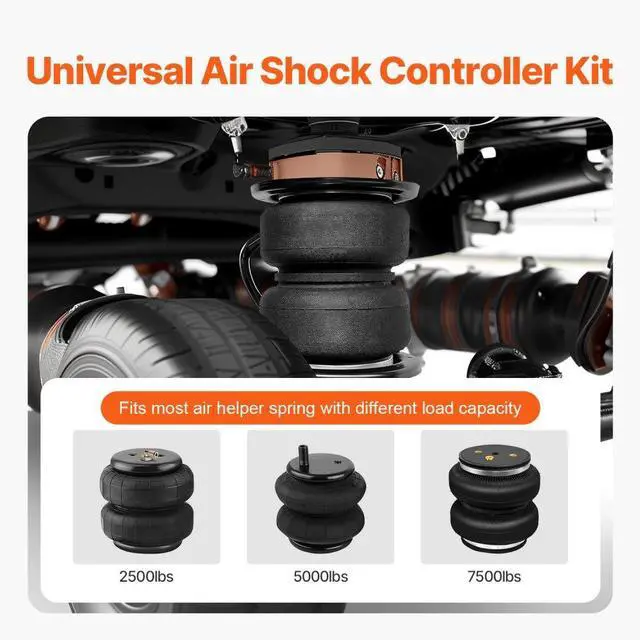 Alt view image 2 of 7 - VEVOR Air Shock Controller Kit 12V 100PSI On Board Air Compressor System Single Path