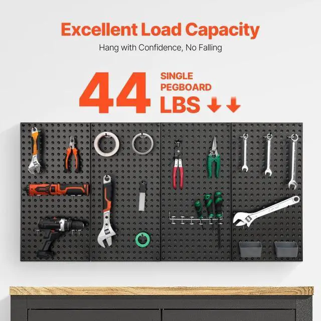 Alt view image 2 of 14 - VEVOR Metal Pegboard Panels 4 Pcs 24" x 12" Wall Organizer for Garage Tool Storage