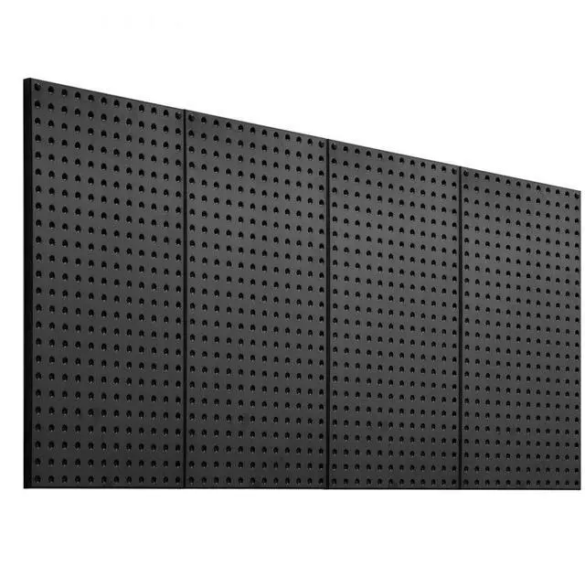 Main image of VEVOR Metal Pegboard Panels, 24" x 12" Pegboard, 4 Panels, Heavy Duty Steel Peg Board Wall Organizer, for Living Room Garage Tool Storage Workbench Office Organization Craft Room Kitchen Home, Black