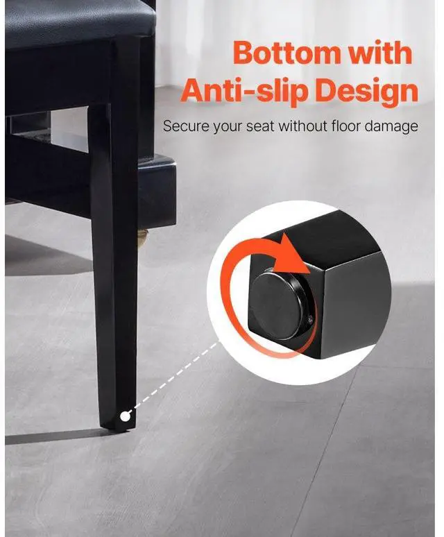 Alt view image 4 of 14 - Piano Keyboard Bench Storage Padded Cushion Seat Wooden Vanity Bookcase Stool