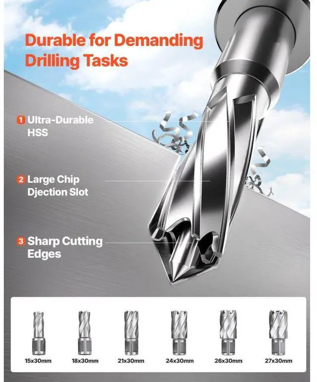 Alt view image 4 of 7 - VEVOR Magnetic Drill 1450W 12800N Portable Mag Drill Press 800RPM