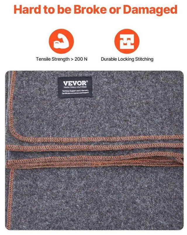 Alt view image 4 of 7 - VEVOR Wool Camping Blanket 64" x 88" Warm for Camping Hiking Travel Light Grey