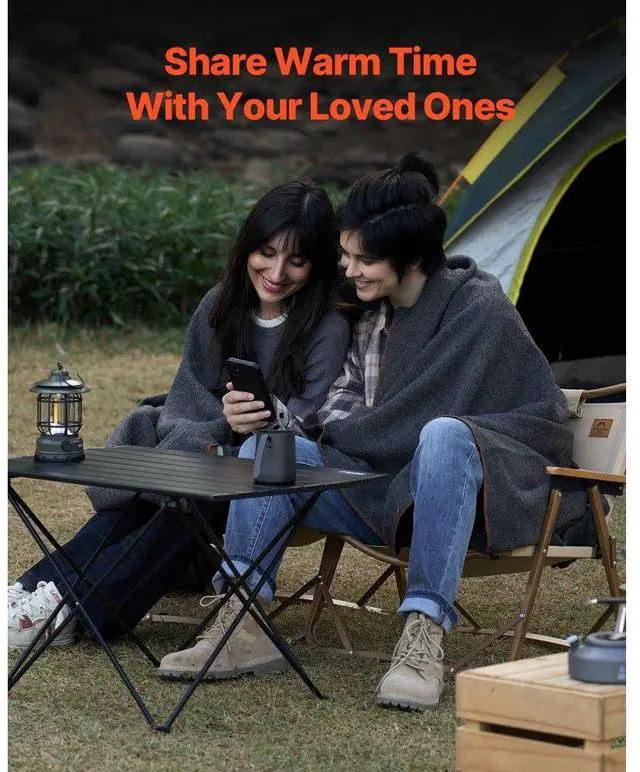 Alt view image 5 of 7 - VEVOR Wool Camping Blanket 64" x 88" Warm for Camping Hiking Travel Light Grey
