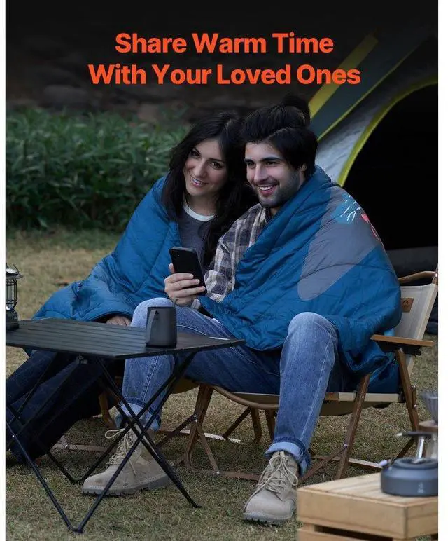 Alt view image 5 of 7 - VEVOR Camping Blanket 75" x 52" Wearable Warm Stadium Blanket Outdoor Printed