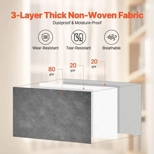 Alt view image 3 of 7 - VEVOR 90L Large Storage Bags, 6 Pack Clothes Storage Bin, Foldable Closet Organizers Containers with Handle, Nov-woven Fabric Storage Bag for Clothing, Blanket, Comforter, Bed Sheet, Pillow(Grey)