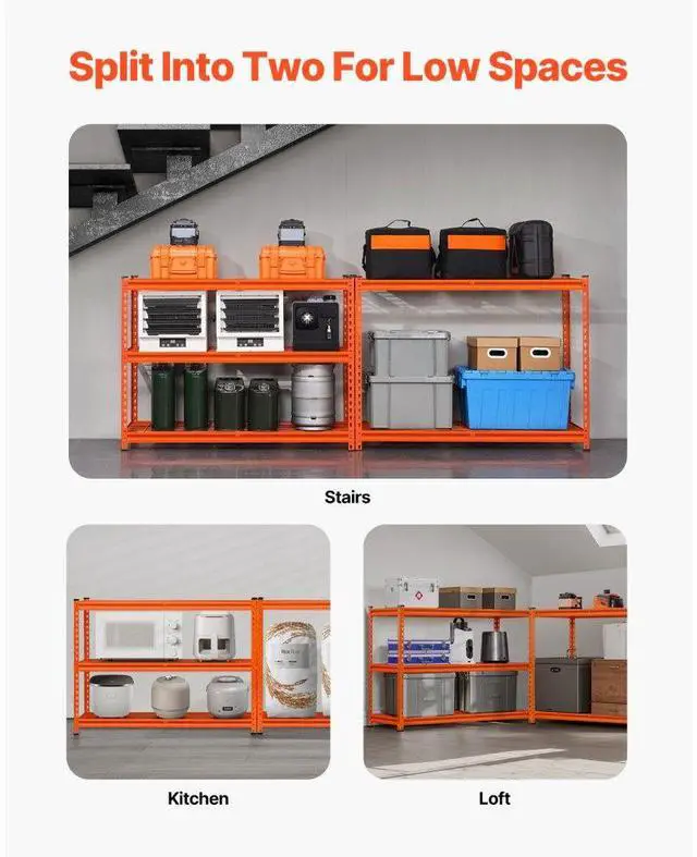 Alt view image 4 of 7 - VEVOR Storage Shelves 5 Tier Adjustable Heavy Duty Garage Shelving Units 2500 lbs