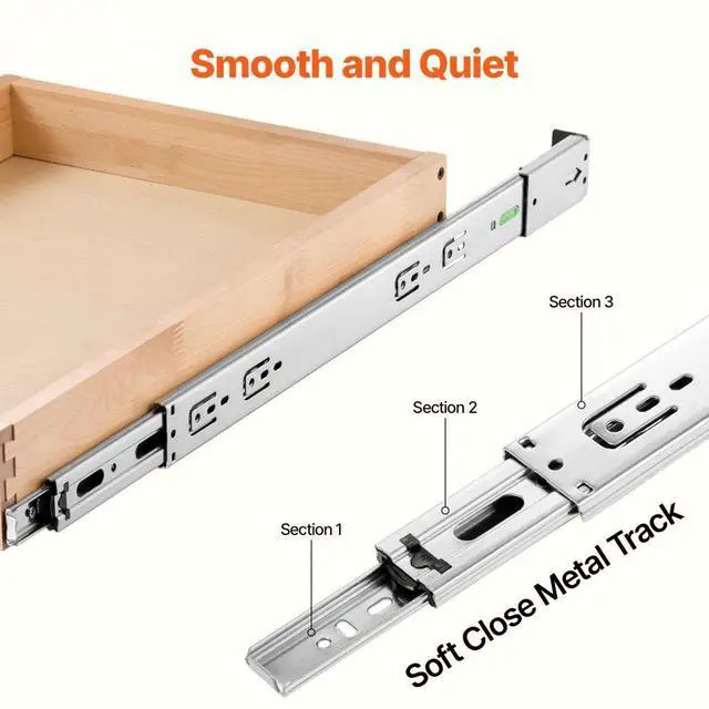 Alt view image 3 of 7 - Pull Out Cabinet Organizer Soft Close Slide Out Shelf Wood Drawer 14"W x 21"D