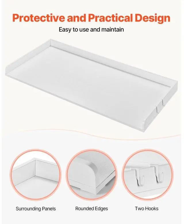 Alt view image 6 of 14 - VEVOR Washer Dryer Countertop, Laundry Wood Shelf Topper with Edge, 54" Width x 27" Depth Cover Guard Organizer for Washer and Dryer Laundry Hamper Counter Storage Organization (White)