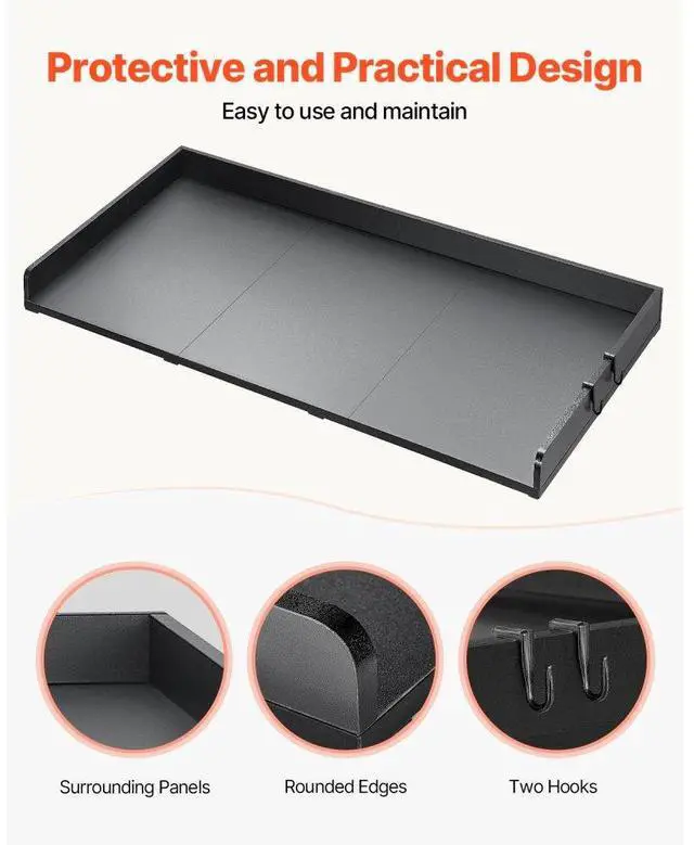 Alt view image 6 of 7 - VEVOR Washer Dryer Countertop, 27.5" Depth x 54" Width, Washer Dryer Wood Top for Laundry Room Organization with Edge Rails (Black)