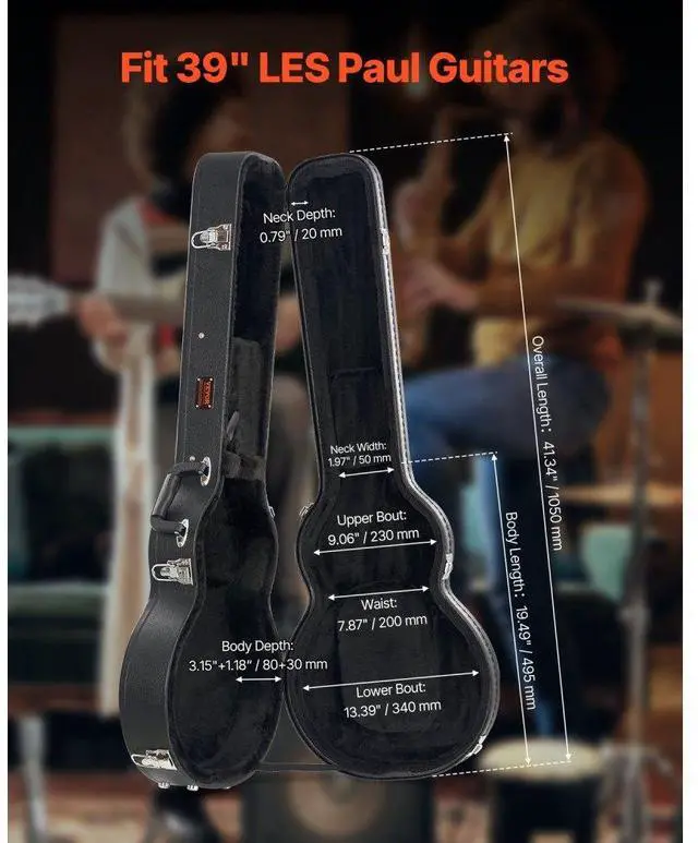 Alt view image 2 of 7 - Electric Guitar Hard Case 41.34 in With Lock Handle And Key for LES Paul Guitar
