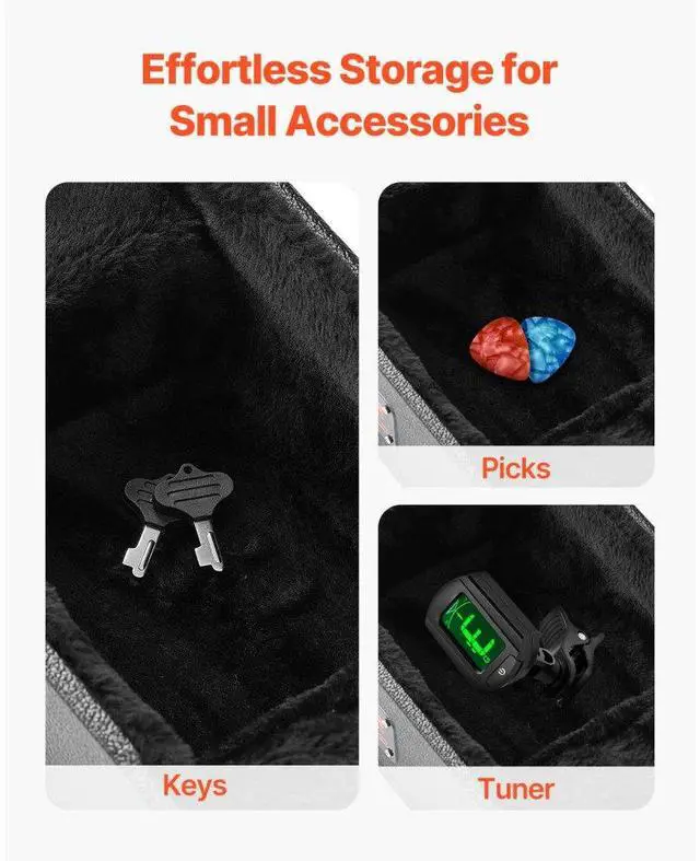 Alt view image 6 of 7 - Electric Guitar Hard Case 41.34 in With Lock Handle And Key for LES Paul Guitar
