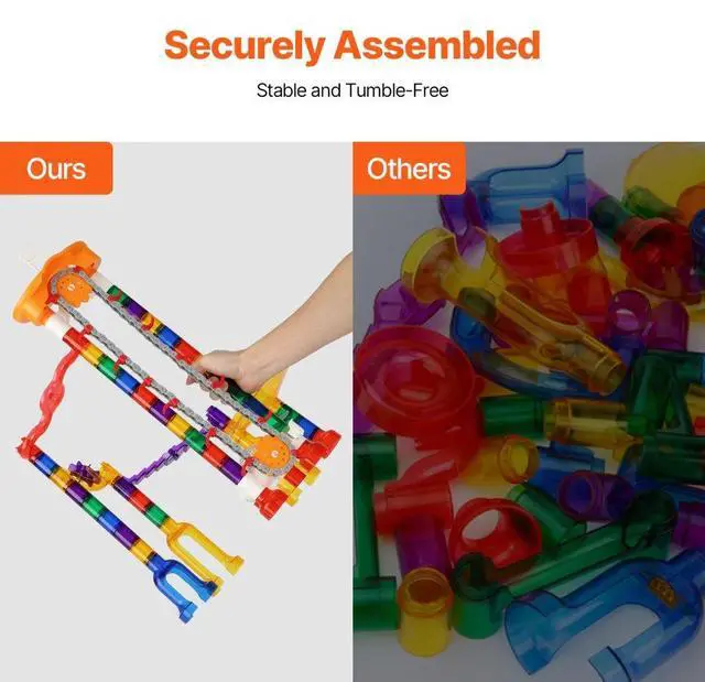 Alt view image 6 of 14 - VEVOR Marble Run Set 153 PCS with Motorized Elevator Educational Maze Gift for Kids