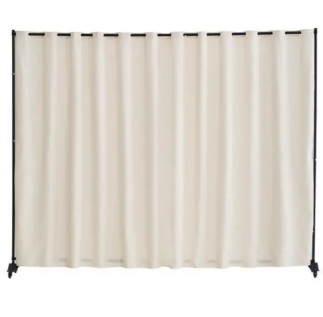Main image of VEVOR  Room Divider, 96×120inch Portable Panel Room Divider with Wheels Curtain Divider Stand, Room Divider Privacy Screen for Office, Bedroom, Dining Room, Study, Beige