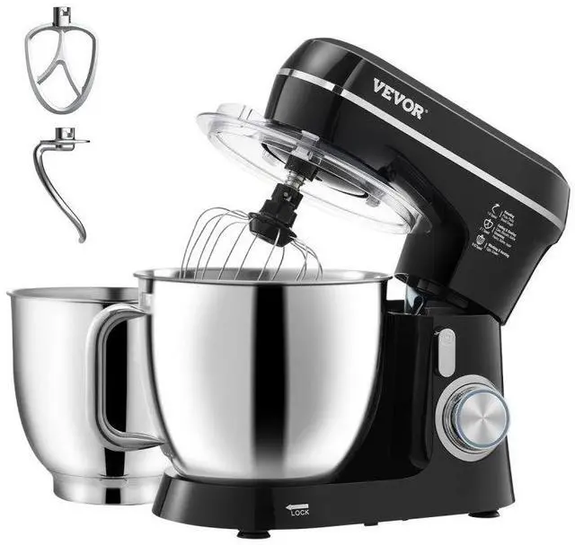 Main image of VEVOR Stand Mixer 4.4 QT+5.3 QT Electric Dough Mixer 450W 10 + P Speeds Food Mixer