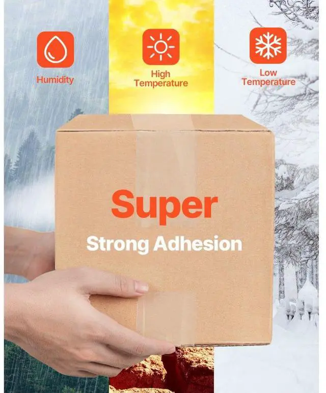 Alt view image 3 of 7 - VEVOR Clear Packing Tape 6 Rolls 25 Yards Clear Shipping Tape with Dispenser 2.7 Mil