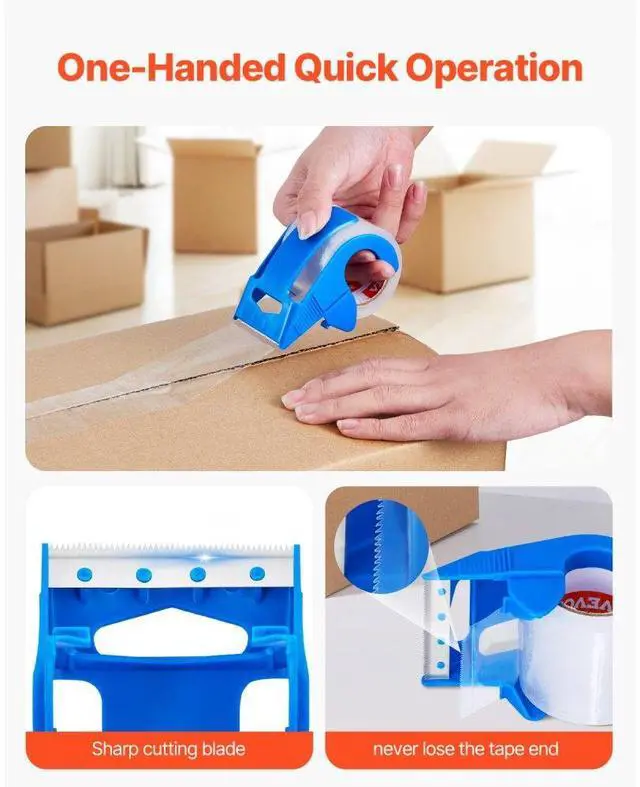 Alt view image 5 of 7 - VEVOR Clear Packing Tape 6 Rolls 25 Yards Clear Shipping Tape with Dispenser 2.7 Mil