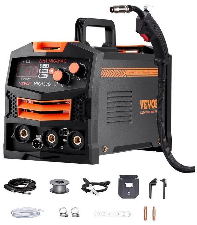 Main image of VEVOR MIG Welder 130Amp Welding Machine 2-in-1 Gas MIG/Gasless Flux Core MIG Welder