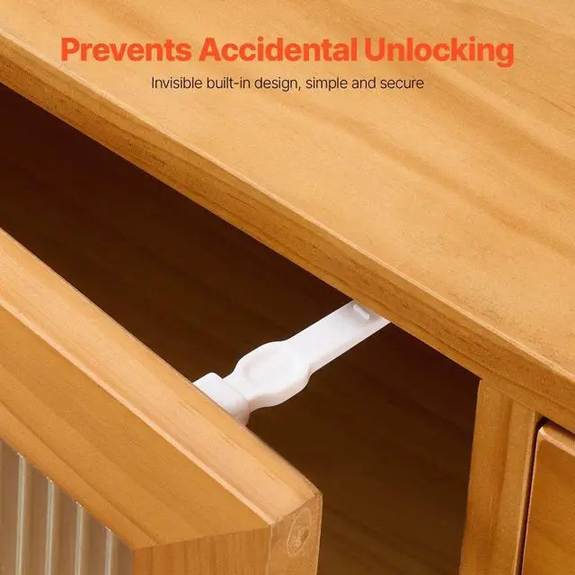 Alt view image 3 of 7 - VEVOR Cabinet Latch Locks 12 Pack Child Safety Cabinet Locks Adhesive Invisible