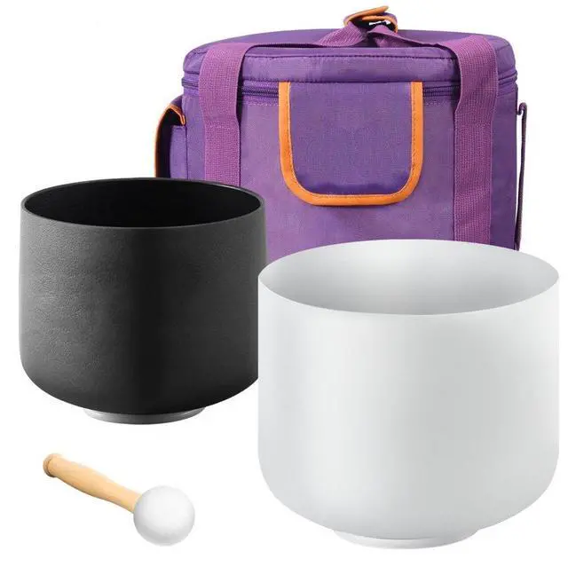 Main image of VEVOR 2PCS Crystal Singing Bowls 8" and 10" A & F Note Singing Bowls with Carrying Bag