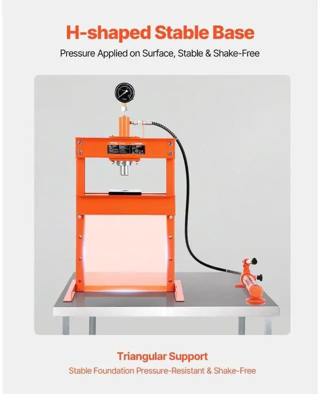 Alt view image 5 of 7 - VEVOR 10 T Hydraulic Shop Press Hydraulic Press with Press Plate for Bending