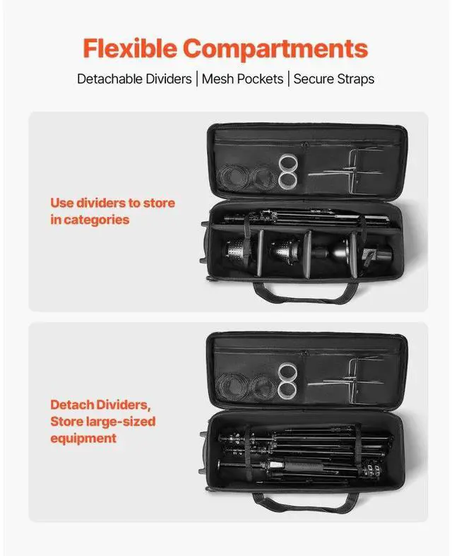 Alt view image 6 of 7 - VEVOR Studio Equipment Trolley Case 39.37 x 14.96 x 12.60 in Rolling Camera Carry Bag