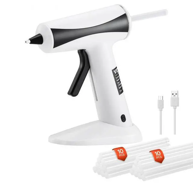 Main image of VEVOR Hot Glue Gun, Rechargeable Cordless Glue Gun, Mini Wireless Hot Glue Gun Kit with 2200mAh Battery, 20 Pcs Glue Sticks, Fast Preheating & High Temp, for Crafts, Arts, DIY, Quick Home Repairs