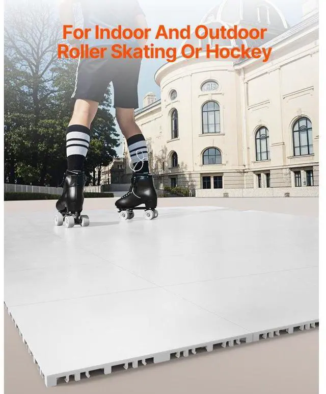 Alt view image 2 of 14 - VEVOR Dryland Tiles for Hockey Floor Mat, 12.4 x 12.4 in Interlocking Versatile Training Surface, 8 PCS Interlocking PP Puzzle Dance Floor Tiles, Hockey Training Equipment Board for Shooting, Ash Gray