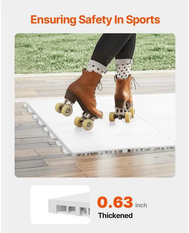 Alt view image 3 of 14 - VEVOR Dryland Tiles for Hockey Floor Mat, 12.4 x 12.4 in Interlocking Versatile Training Surface, 8 PCS Interlocking PP Puzzle Dance Floor Tiles, Hockey Training Equipment Board for Shooting, Ash Gray