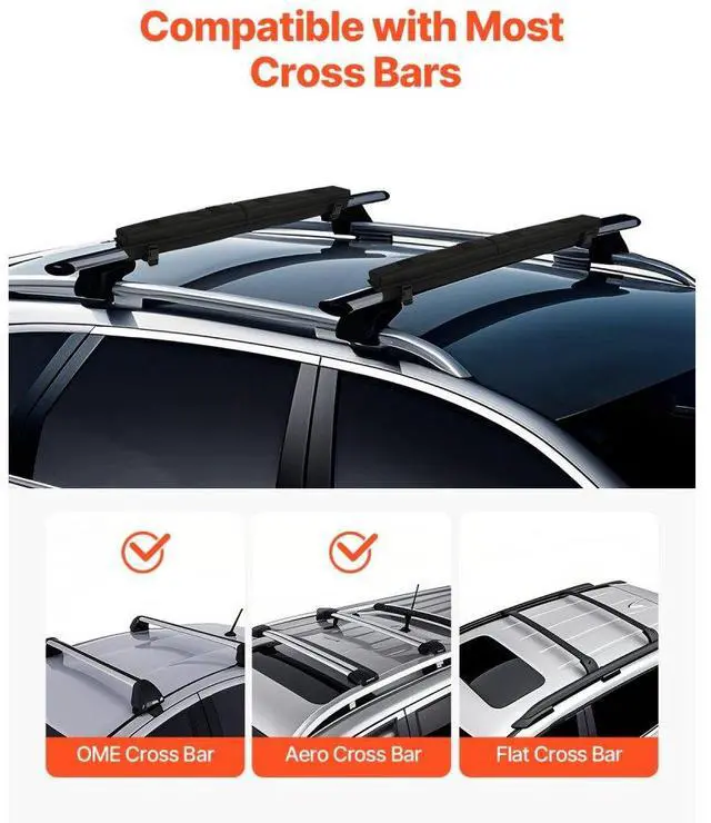 Alt view image 2 of 7 - VEVOR Roof Rack Pads for Crossbar 176lbs Load Capacity for Kayak Canoe Surfboard